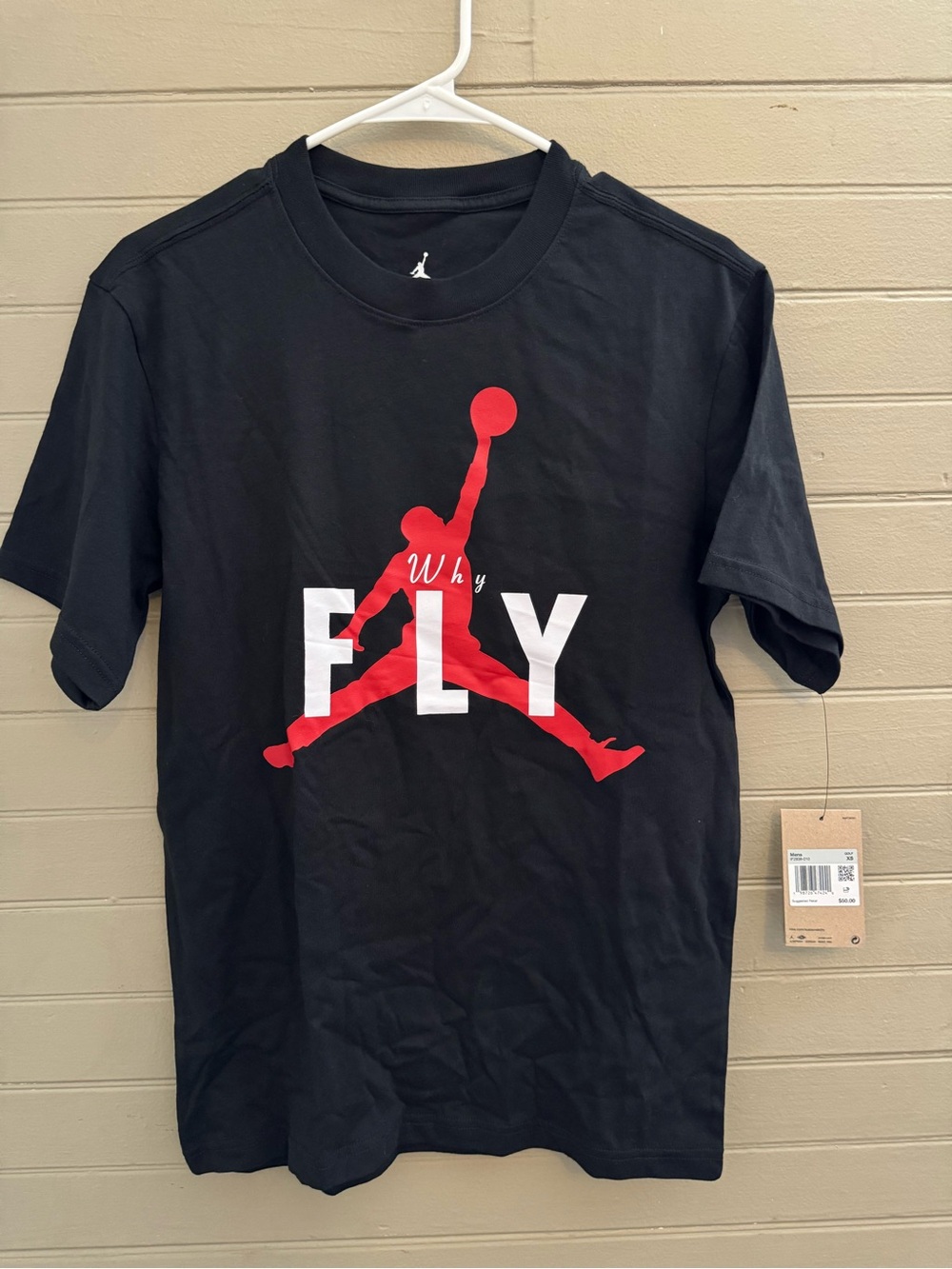 Nike Black Short Sleeve Tee with Red and White Graphic